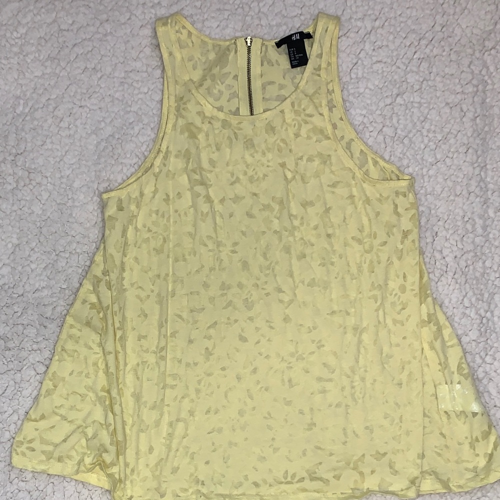 H&M Tank Top - Yellow Sheer Top